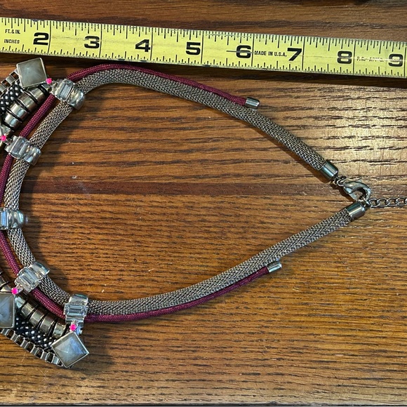 LOFT Gold and Black Statement Necklace with Intricate Beadwork - Picture 2 of 4